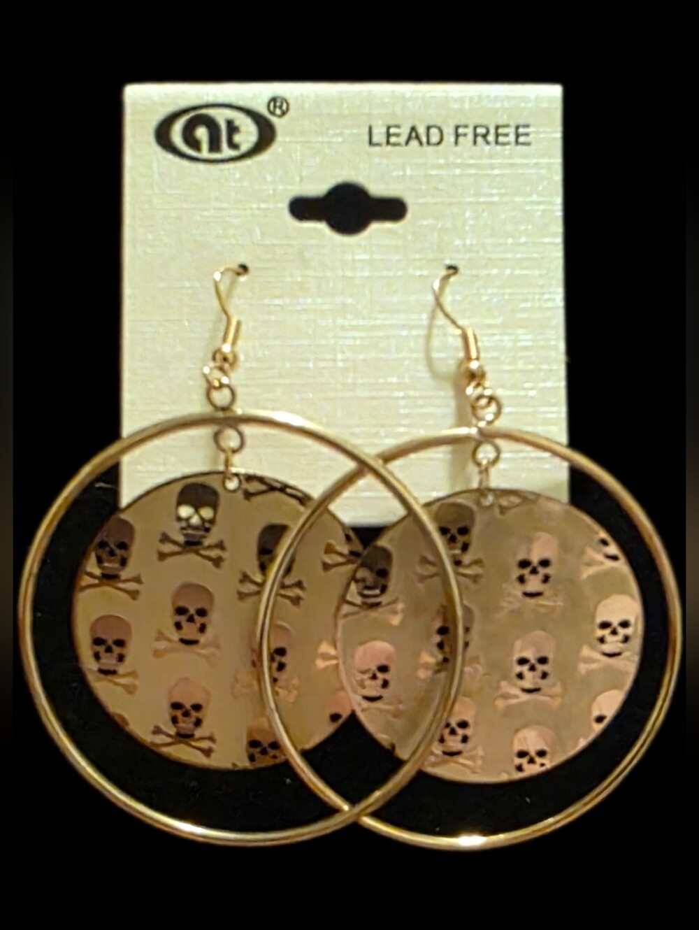 Skull Print Drop Earrings